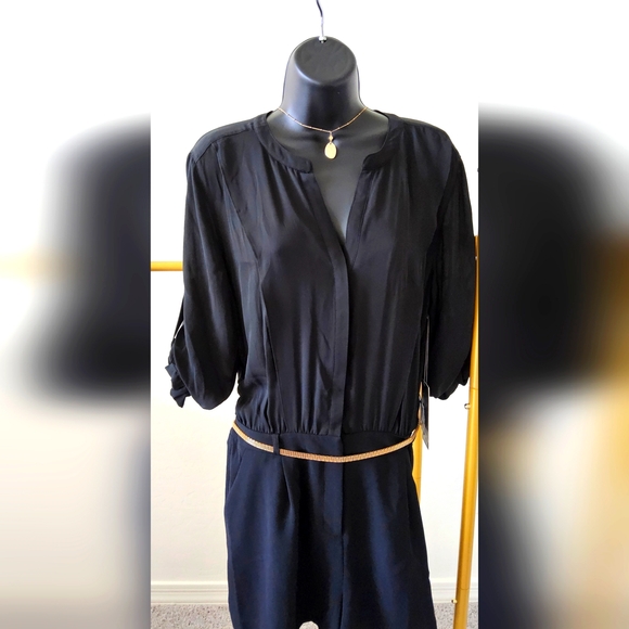 NWT JLO Polynesian Island Black Romper - Picture 2 of 4